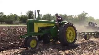 John Deere Two Cylinders Plowing at Half Century Of Progress Show 2017 [upl. by Ffej]