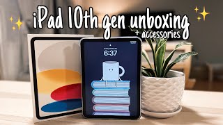 iPad 10th Generation Unboxing SILVER  Accessories  Aesthetic ✨ [upl. by Brenn122]