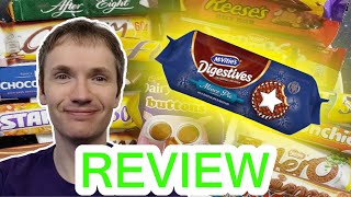 McVities Mince Pie Milk Chocolate Digestives Review [upl. by Enirehtak394]