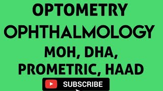 OPTOMETRY OPHTHALMOLOGY KPSC PROMETRIC DHA HAAD MOH QUESTIONS AND ANSWERS PART 1 [upl. by Sclar706]