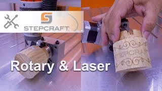 DL445 Laser engraving with the Stepcraft 4th axis [upl. by Anehta]