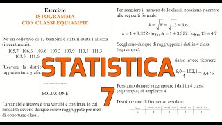 STATISTICA Esercizi  7 Istogramma con classi equiampie [upl. by Bette-Ann269]