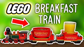 I Built a LEGO Breakfast Train Rube Goldberg Machine [upl. by Lekkim449]