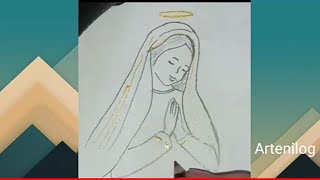 Cómo dibujar La Virgen María 🙏😇👼 [upl. by Darn]