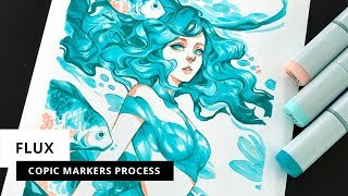 Flux  Copic Sketch Markers Process Timelapse by Margaret Morales [upl. by Alyt]