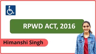 दिव्यांग कानूनRPWD  The Rights of Persons with Disability Act 2016 for CTETKVSNVSHTETDSSSB [upl. by Neerak]