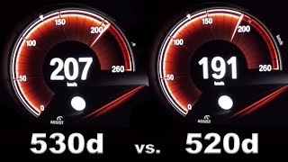 2017 BMW 530d vs 520d G30  Acceleration Sound 0200 kmh  APEX [upl. by Angle]