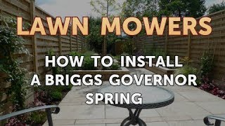 How to Install a Briggs Governor Spring [upl. by Nevar]