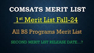 COMSATS 1ST MERIT LIST ANNOUNCED  BS Admissions 2024 [upl. by Aura23]