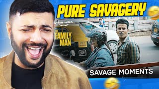 THE FAMILY MAN SAVAGE MOMENTS  Srikant Tiwari REACTION [upl. by Dis542]