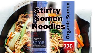 EASY STIR FRY JAPANESE SOMEN NOODLES VEGAN RECIPENOODLE STIRFRYNELL [upl. by Bluefield453]