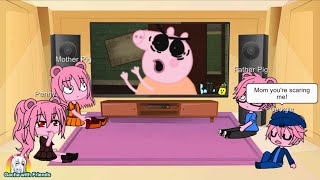 Gacha Club 🐷 Roblox Peppa Pig Family Reacts to Funny Piggy Memes Part 1 [upl. by Oznerol100]