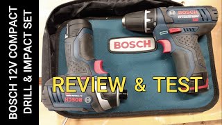 REVIEW amp TEST BOSCH 12V COMPACT DRILL amp IMPACT SET [upl. by Dannon341]