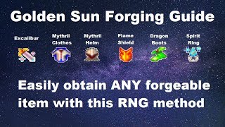 Golden Sun TLA ALL Forgeable Items  RNG method [upl. by Brantley]