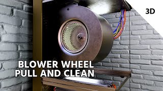 How to Clean an Air Conditioner Blower Wheel Fan Coil Blower Pull and Clean in 3D [upl. by Ettedualc]