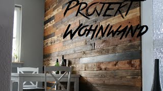 DIY Design Wohnwand aus Europaletten pallet wood wall Palettenholz [upl. by Gut996]