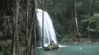 Erawan Waterfall Kanchanaburi Thailand  Wodospad Erawan Kanchanaburi Tajlandia [upl. by Llywellyn]