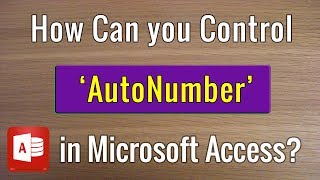 How to Generate a Custom AutoNumber in MS Access [upl. by Sedlik]