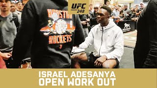 ISRAEL ADESANYA INTERVIEW amp OPEN WORKOUT  UFC 248 [upl. by Akilak]