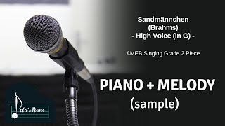 Sandmännchen Brahms  Piano Accompaniment  Melody sample [upl. by Attehcnoc]