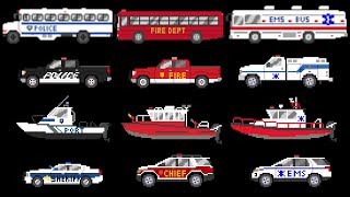 Emergency Vehicles 3  Rescue Buses amp Trucks  Fire Police amp Ambulance  The Kids Picture Show [upl. by Halfon]