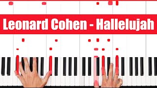 Hallelujah Piano How to play Leonard Cohen Hallelujah Piano Tutorial [upl. by Jennie]