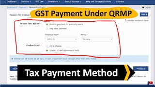 How to pay gst under qrmp scheme  Challan Creation under GST Qrmp scheme [upl. by Nelyaw]