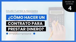 ¿Cómo hacer un contrato para prestar dinero ► Contrato de préstamo entre personas o con el banco [upl. by Ainej]