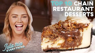 Best Chain Restaurant Desserts Of All Time  Julia Tries Everything [upl. by Nauqyaj446]