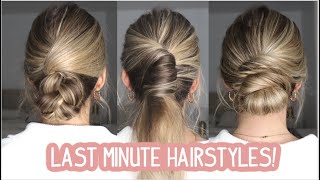 3 Quick and Easy Updo Hairstyles Medium and Long Hairstyles [upl. by Hassi]