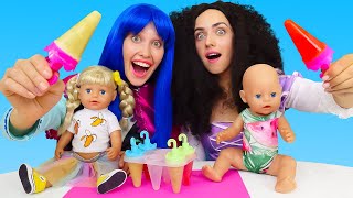 Die Prinzessinnen spielen mit Baby Born Puppen Video für Kinder  Magisches Schloss [upl. by Richman]