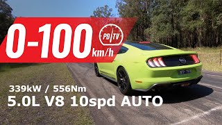 2020 Ford Mustang GT 0100kmh amp engine sound [upl. by Anastas]