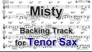 Alto Saxophone Playalong  Misty  Erroll Garner  with sheet music [upl. by Anaitak]