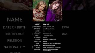 Sajal Ali  Sajal Aly 🔥 mini biography shorts biography sajalaly [upl. by Aihsad37]