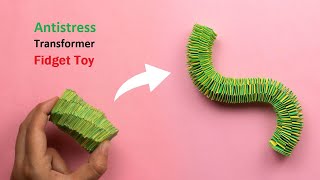 How to Make Antistress Transformer Fidget Toy  Easy Origami Step by Step on 92 Crafts [upl. by Wilkins372]