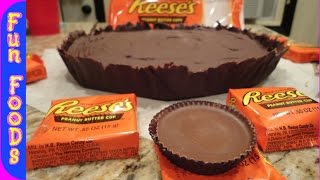 How to Make a Giant Reeses Peanut Butter Cup  Giant Homemade Reeses Pie [upl. by Tedd358]