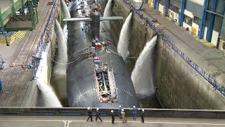 Repairing Billions  NATO Submarine Inside Advanced Dry Dock in France [upl. by Chrisoula]