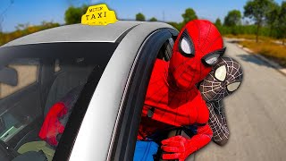 Spiderman is Taxi Driver  Venom is passenger and Deadpools car [upl. by Bultman]