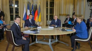 Putin Zelensky in firstever meeting at Paris summit  AFP [upl. by Akinek]