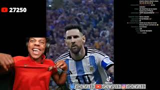 IShowSpeed reacts to Messi GOAT edit 😭😂trolled [upl. by Oecam]