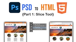 Convert PSD to HTML using Slice Tool in Photoshop Part 1 [upl. by Lamiv]