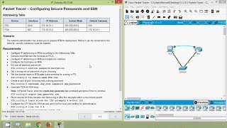 Packet Tracer  Configuring Secure Passwords and SSH [upl. by Ymmac316]