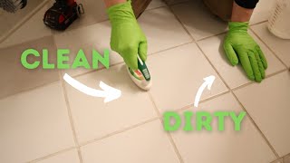 Deep cleaning old tile and grout [upl. by Lada]