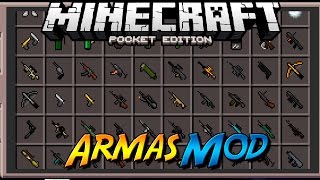 ARMAS MOD DESNOGUNS PARA MINECRAFT PE 0140  Mods Para Minecraft PE 0140 [upl. by Einnaf165]