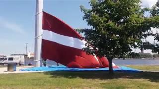 Latvijas karogs – lielākais pasaulēThe bigest flag in Latvia majsmay2018 [upl. by Delamare724]