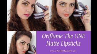 Oriflame The ONE Matte Lipsticks Review amp Swatches [upl. by Elinore656]