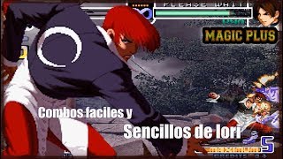 Combos fáciles y sencillos de Iori  KOF 2002 Magic Plus [upl. by Ecinev]