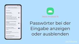 Passwörter bei der Eingabe anzeigen oder ausblenden Android 15 [upl. by Nadab703]