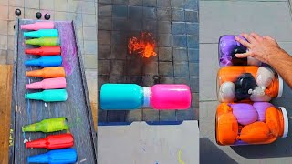 Breaking Glass Bottles  Breaking glass bottles 1 hour  Smash things [upl. by Bensky]