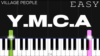 Village People  YMCA  EASY Piano Tutorial [upl. by Ydiarf54]